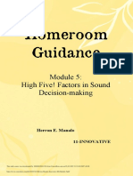 Homeroom Guidance: High Five! Factors in Sound Decision-Making