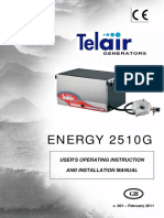 ENERGY 2510G: User'S Operating Instruction and Installation Manual