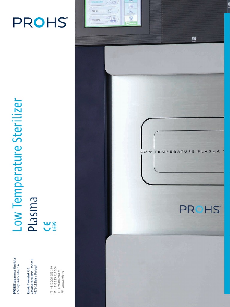 PROHS Plasma Sterilizer | PDF | Sterilization (Microbiology ...
