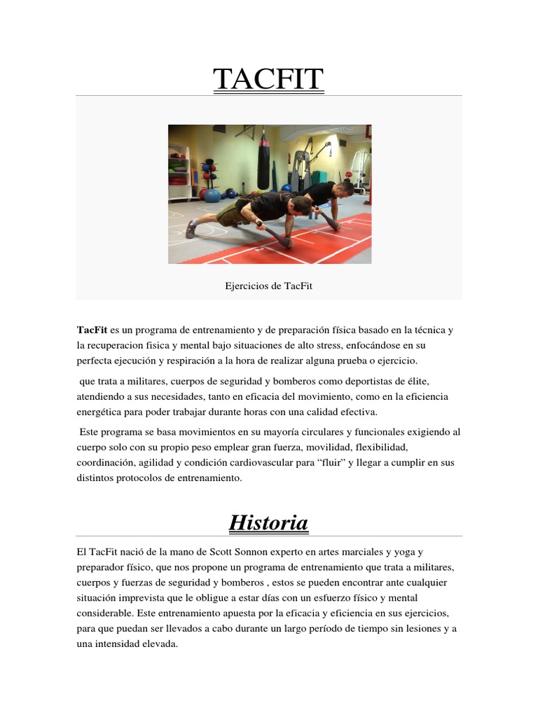Ejercicios y Beneficios del TacFit | PDF