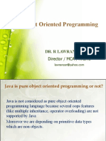 Object Oriented Programming: Dr. R Lawrance Director / MCA / ANJAC