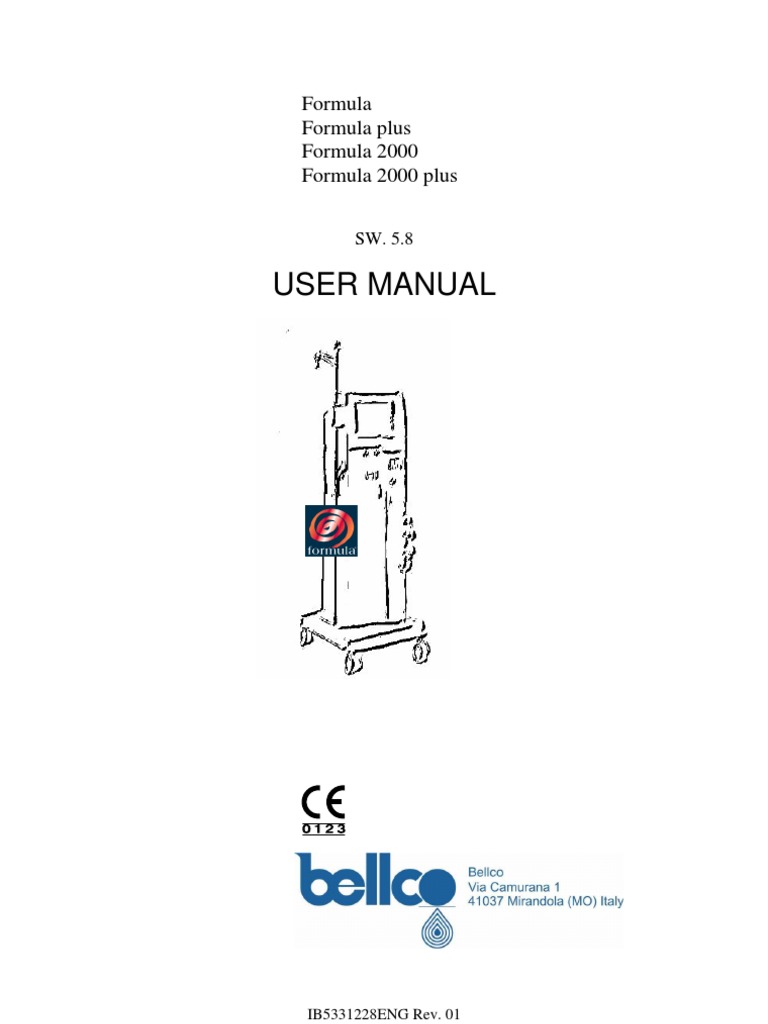 Belco Formula User Manual | PDF | Dialysis | Hemodialysis