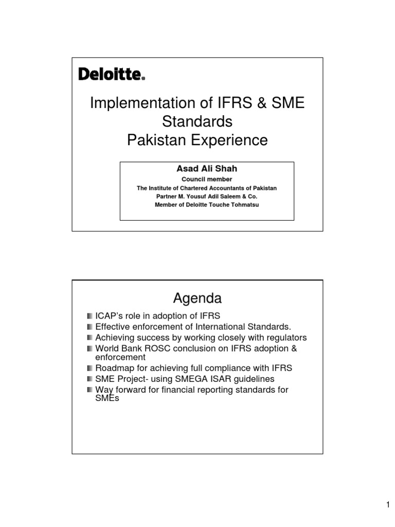 IFRS & SME Standards in Pakistan | PDF | International Financial ...