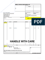 Handle With Care: Sample Invoice Cum Packing List