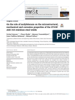 On The Role of Molybdenum On The Microstructural, Mechanical and Corrosion Properties of The GTAW AISI 316 Stainless Steel Welds