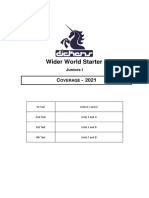 J1 - Wider World Starter - 2021 - Coverage and Syllabus 1st Test