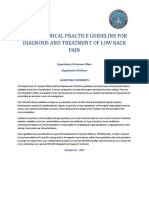 Clinical Practice Guideline For Diagnosis and Treatment of Low Back Pain