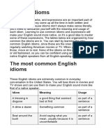 The Most Common English Idioms