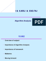 15.082J & 6.855J & ESD.78J: Algorithm Analysis