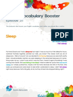English Vocabulary Booster: Sleep