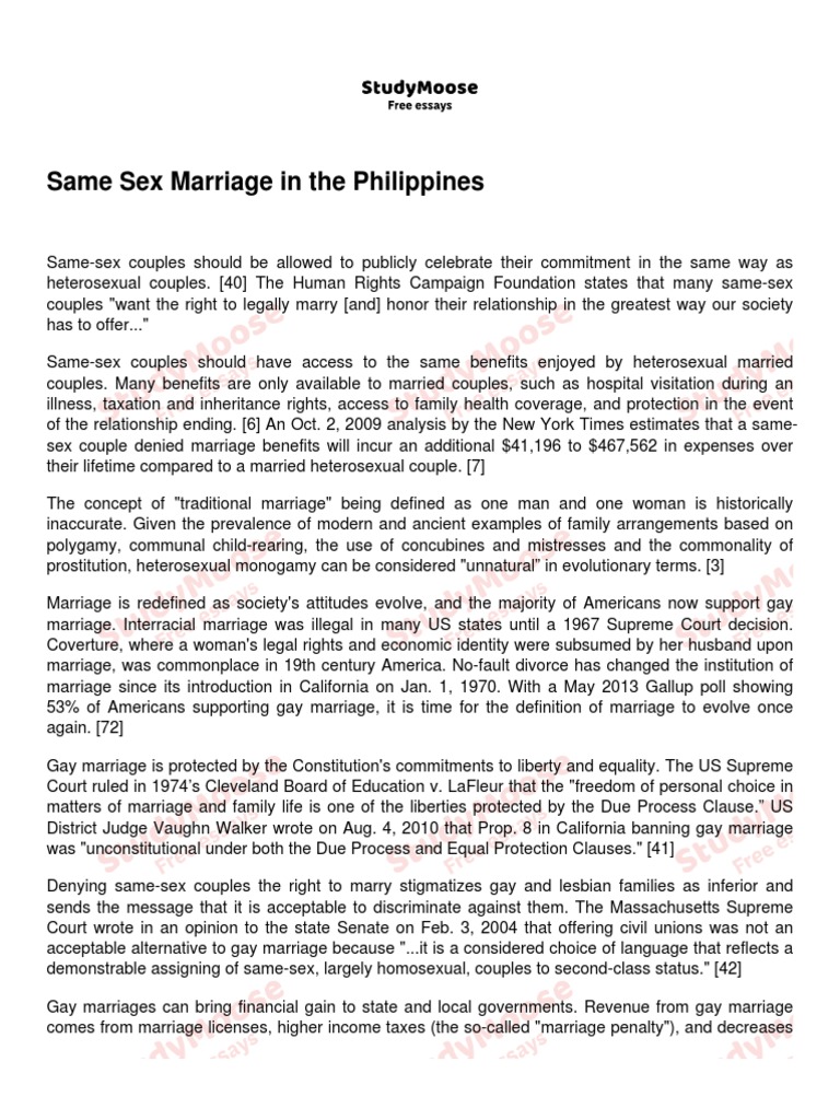 Legalizing Same-Sex Marriage in the Philippines | PDF | Marriage | Same ...