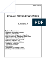 Eco 602: Micro Economics: Topics To Be Covered