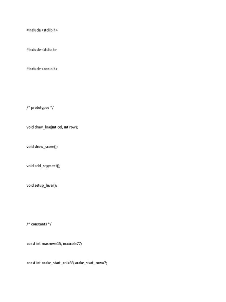 Snake Game - Source Program | PDF | Computing | Computer Engineering
