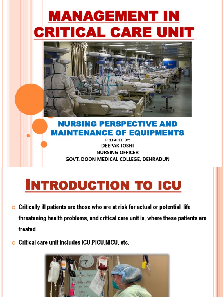 ICU Management and Equipment Care Guide | PDF | Electrocardiography ...