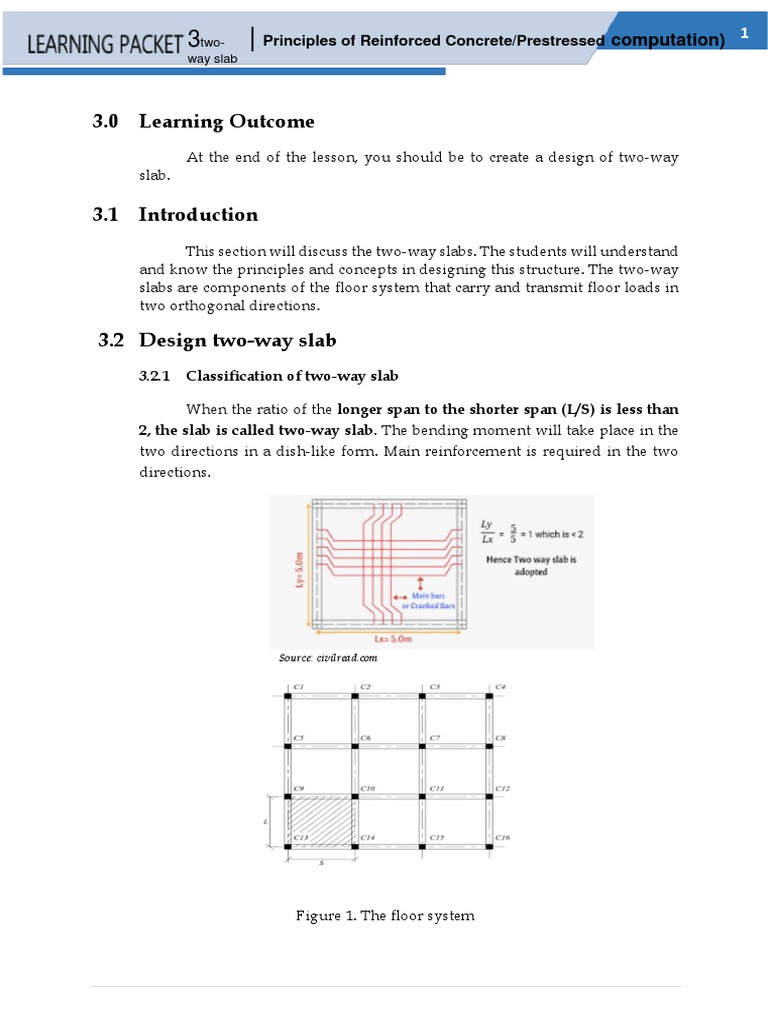 Two Way Slab | PDF | Beam (Structure) | Prestressed Concrete
