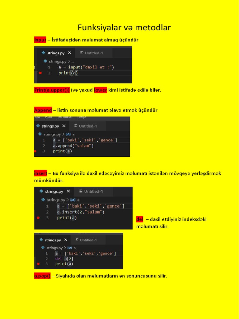 Python Funksiyalar VƏ Metodlar | PDF