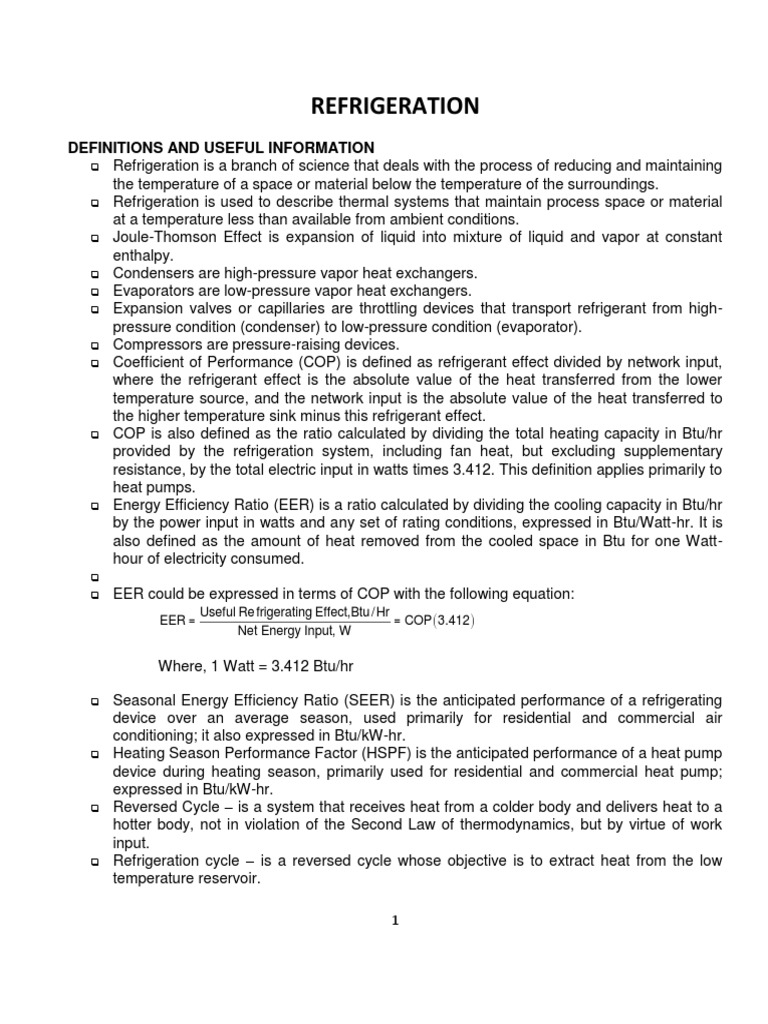 13 Lecture On Refrigeration PDF Heat Pump Refrigeration