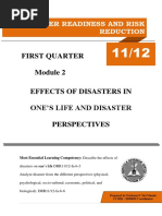 First Quarter Effects of Disasters in One'S Life and Disaster Perspectives