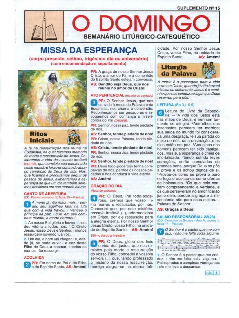 Folheto Missa Da Esperança | PDF