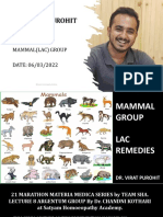 Mammal Group (Lac Remedies) by Dr. Virat Purohit