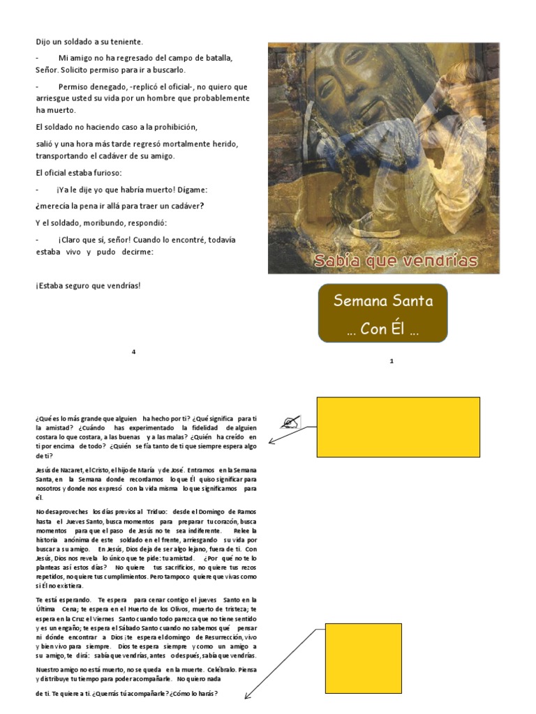 Amistad y Fe en Semana Santa | PDF | Pascua de Resurrección | Jesús