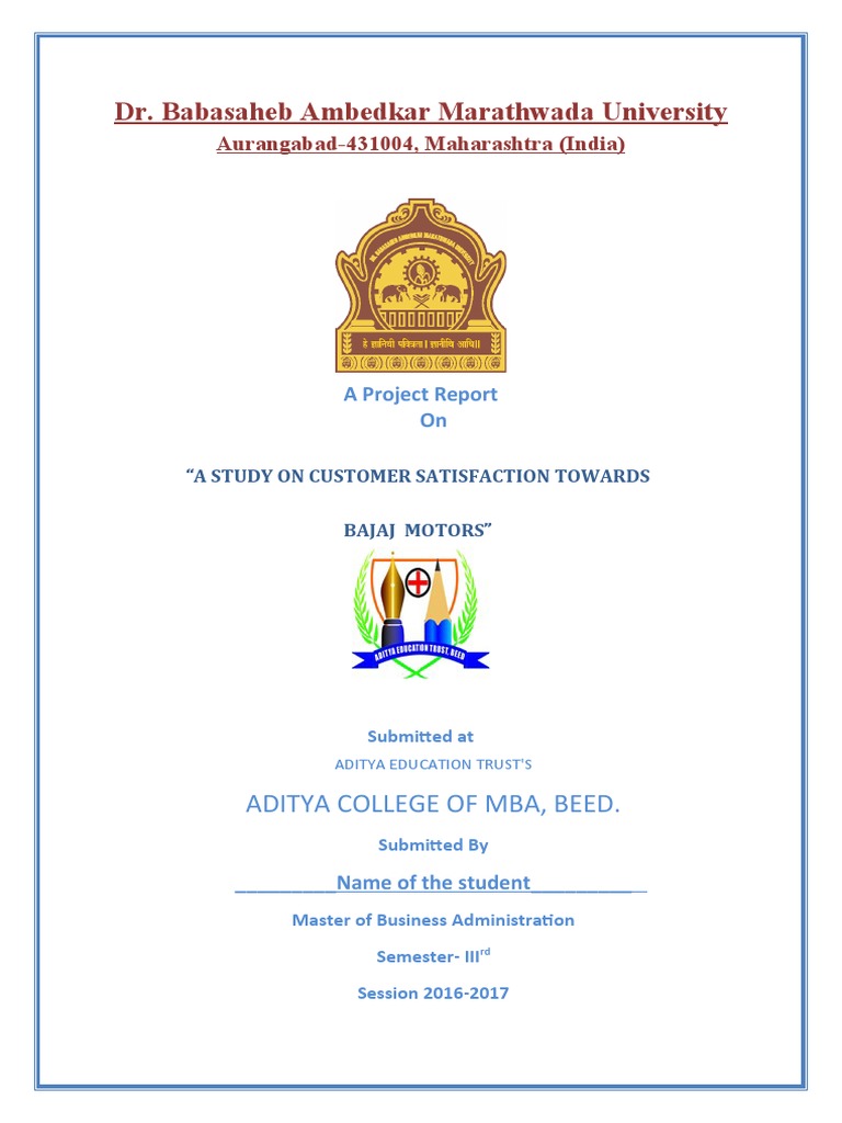 Bajaj Project Report Manual Pdf Vehicles Motor Vehicle