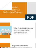 Local and Global Communication in Multicultural Settings