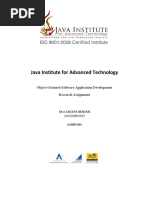 Java Institute For Advanced Technology: Object Oriented Software Application Development Research Assignment