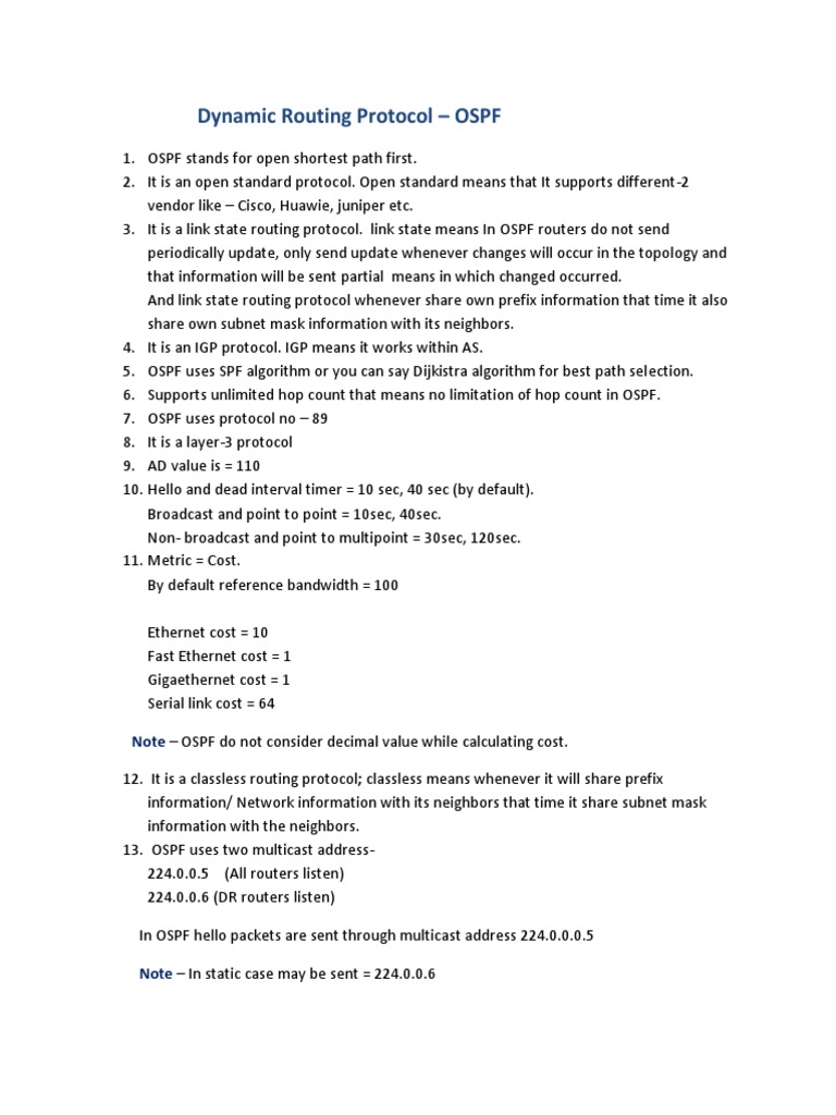OSPF Theory Prepared by Me 1623950186 | PDF | Computer Networking ...