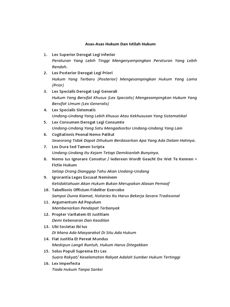 Asas Dan Adagium Hukum Pdf