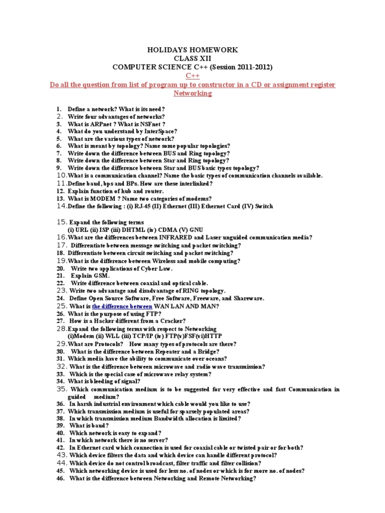 Computer Networking MCQs and Concepts | PDF | Network Topology | Local ...