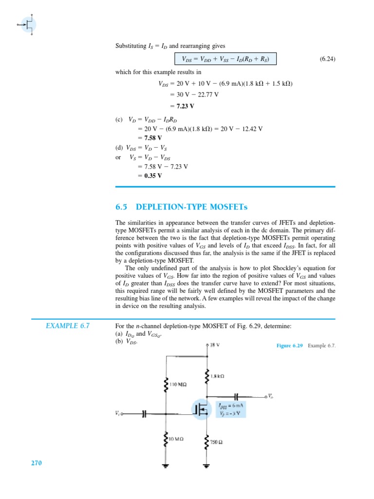 Depletion Type MOSFET Biasing PDF Mosfet Field Effect Transistor