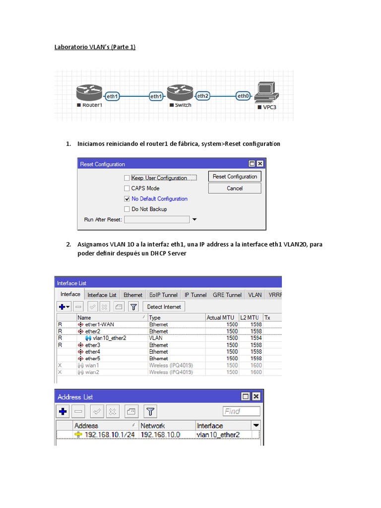 Laboratorio VLAN | PDF | Telecomunicaciones | Ingeniería Informática