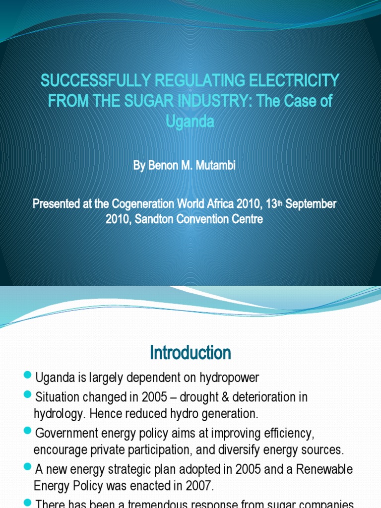 Uganda's Sugar Industry Cogeneration Insights | PDF | Electrical Grid ...