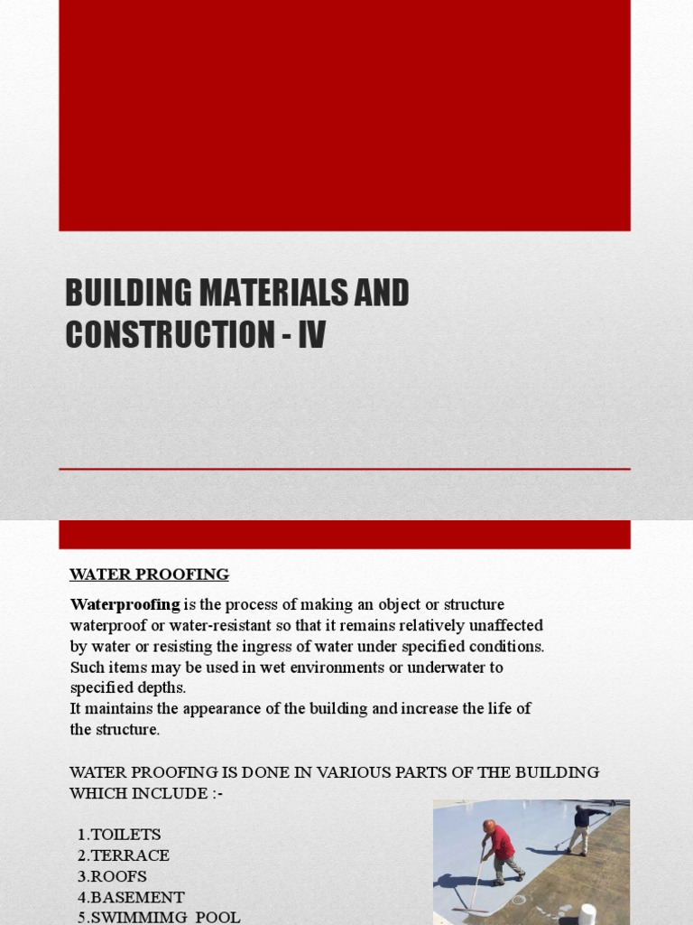 Waterproofing Techniques in Construction | PDF | Home & Garden