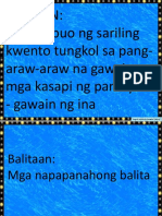 AP - Q1 - W9 - D2 - Nakabubuo NG Sariling Kwento Tungkol Sa Pang-Araw-Araw Na Gawain NG Mga Kasapi NG Pamilya