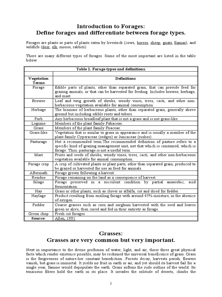 Introduction To Forages Pdf Legume Plants
