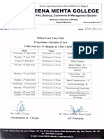 RMC Online Exam Timetable for BA, BCom, BMS April 2022