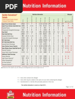 Nutrition Information: Garden Sensations Salads