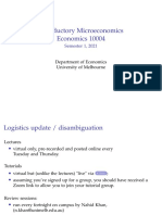 Introductory Microeconomics Economics 10004: Semester 1, 2021