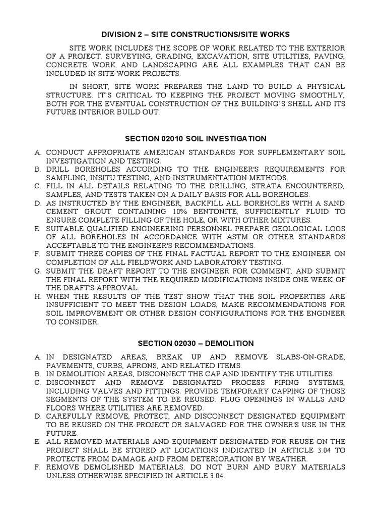 WHAT IS DIVISION 20 IN CONSTRUCTION visual data 2
