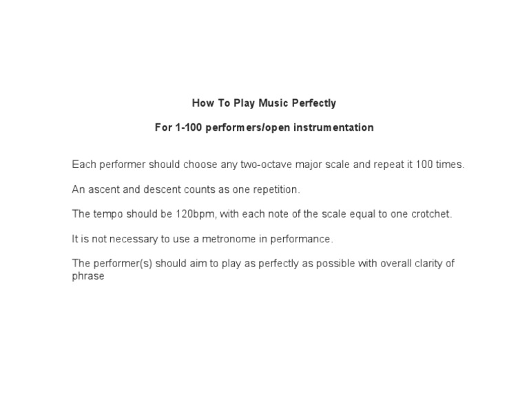Perfect Music Performance Guide | PDF