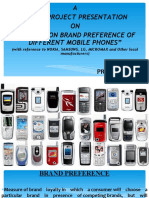 A Major Project Presentation ON "A Study On Brand Preference of Different Mobile Phones"