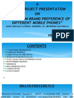 A Major Project Presentation ON "A Study On Brand Preference of Different Mobile Phones"