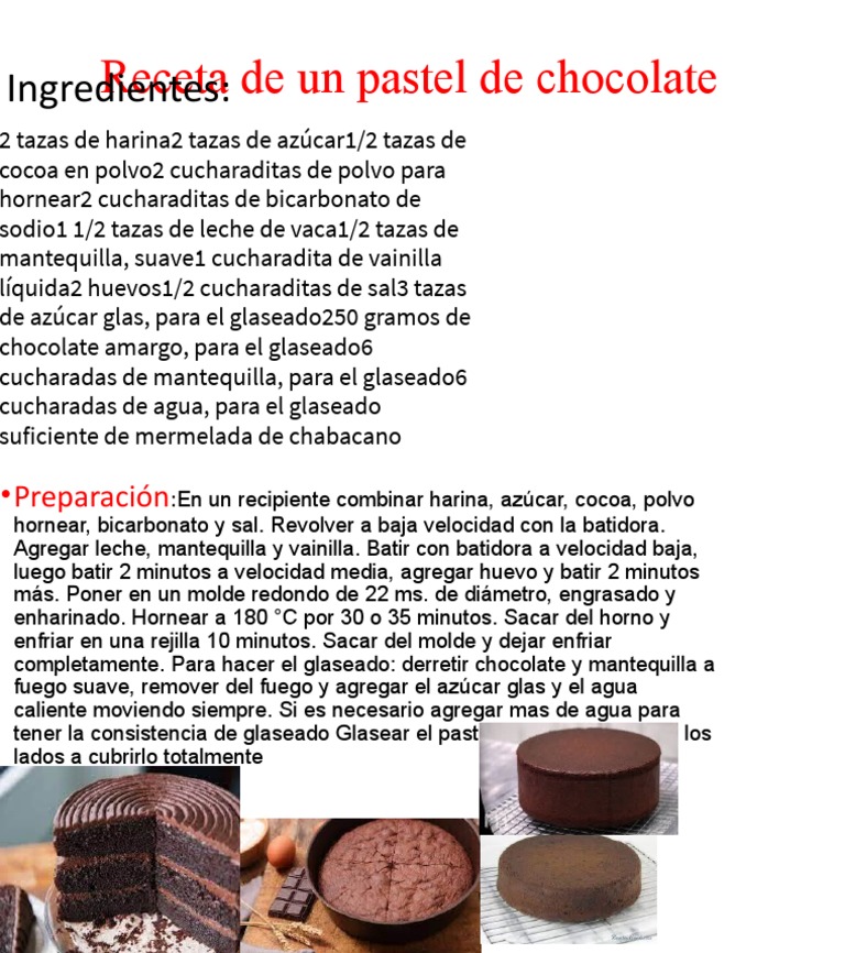 Receta de Pastel de Chocolate | PDF