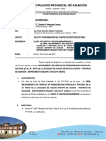 INFORME N° 126 SOLICITO COMITE DE RECEPCION DE OBRA SERVICIO DE TRANSITABILIDAD VEHICULAR JR. TINCO