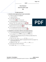 Extra Grammar Exercises (Unit 8, Page 88) LESSON 1 Uses of Object Pronouns