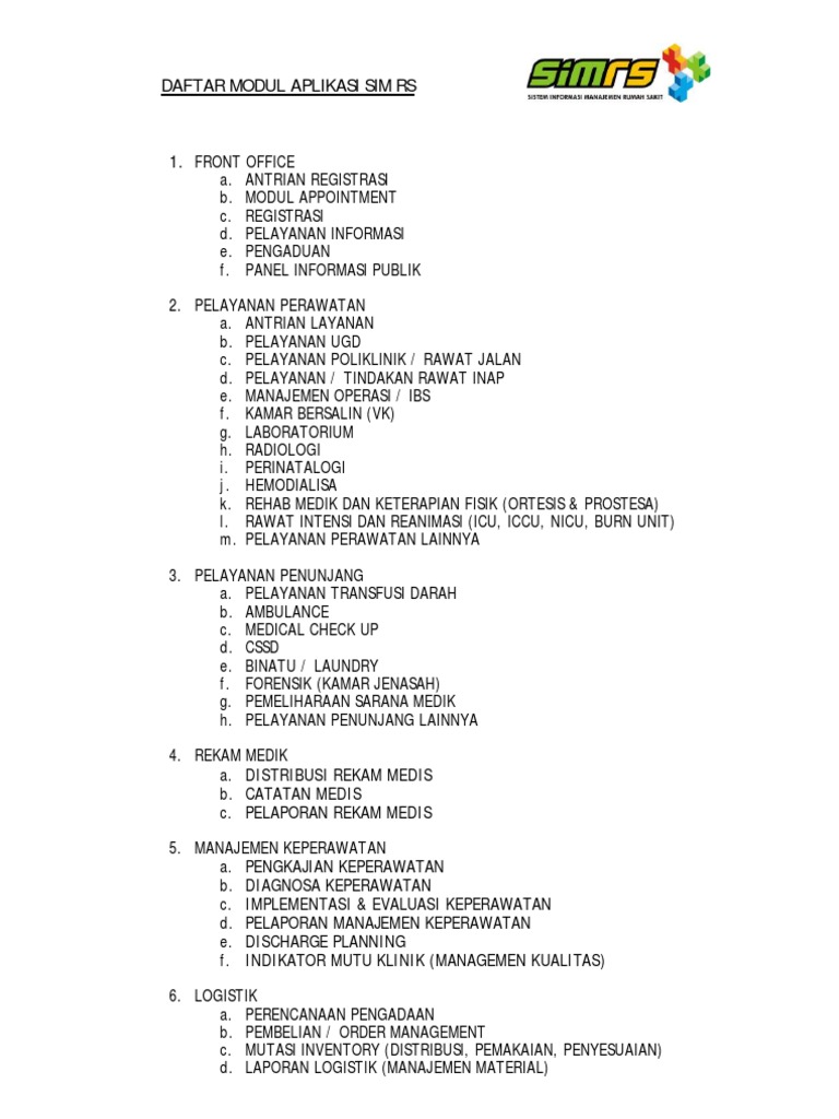 Modul Aplikasi SIM RS | PDF