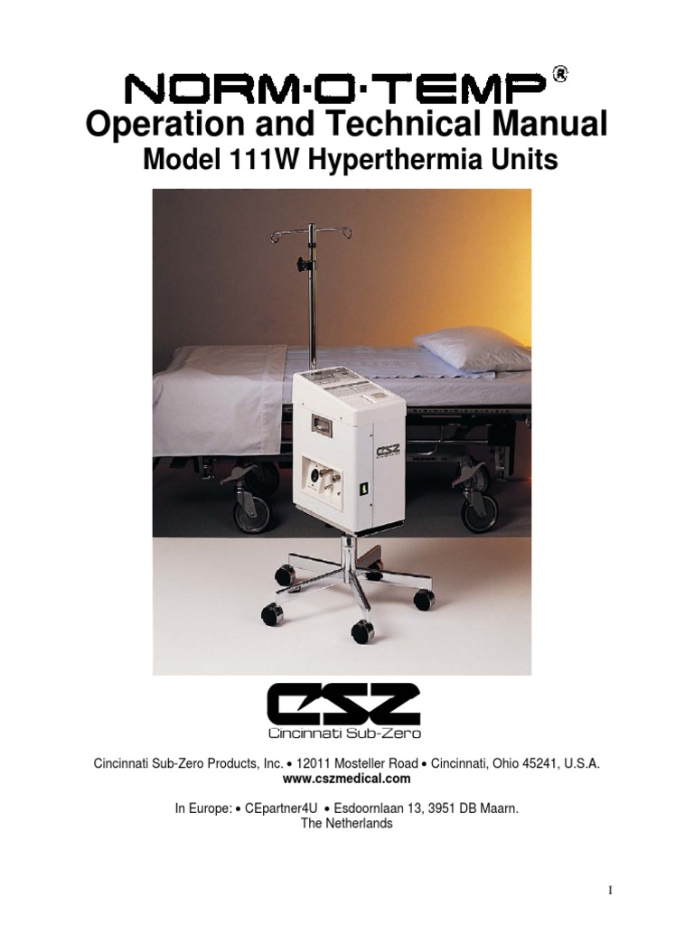 Operation and Technical Manual Model 111W Hyperthermia Units PDF