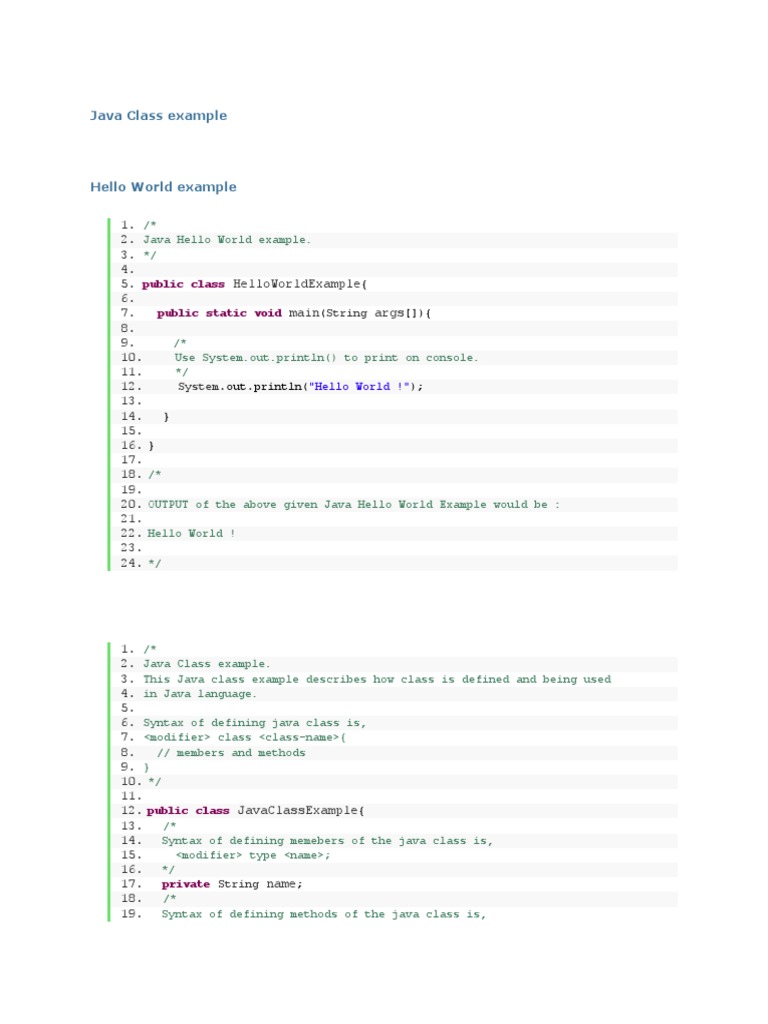 Java Class Example | PDF | Computer Science | Software Development